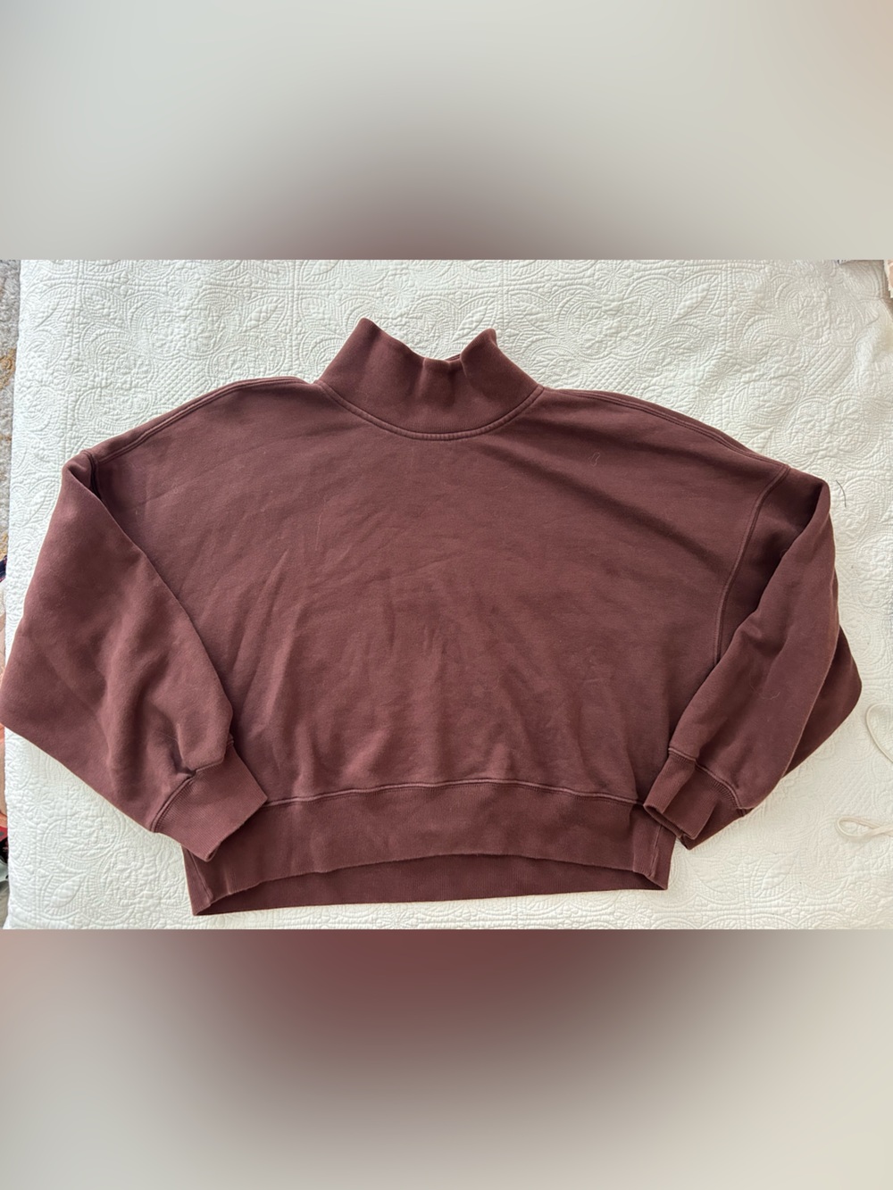 Abercrombie & Fitch Women's Mock Neck Sweatshirt - Deep Brown